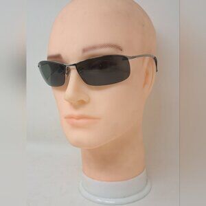 Ray-Ban Sunglasses Gunmetal Gray Green Topbar Wrap Semi-Rimless RB3183 63-15-125